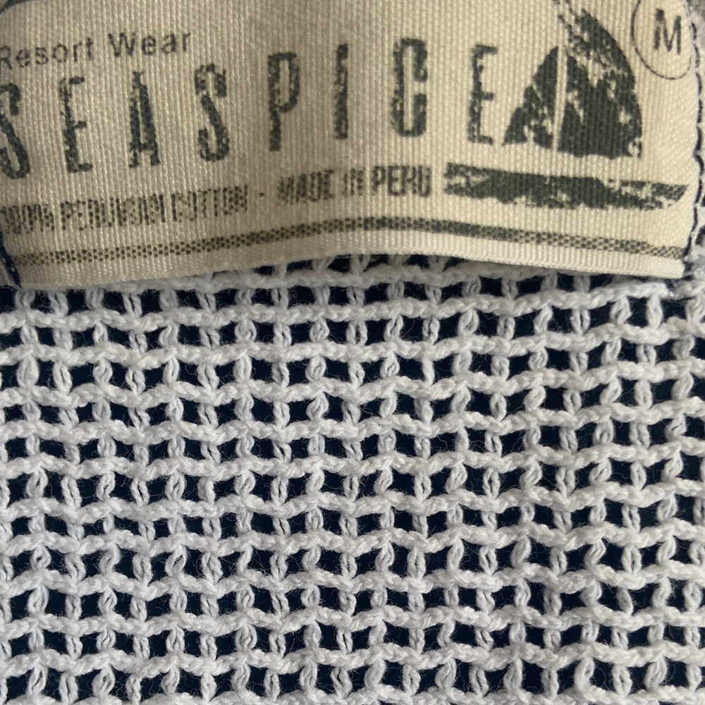 Seaspice White Peruvian Cotton Crochet Boho Top Size M - Picture 2 of 7